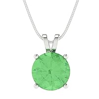 2.95 ct Round Cut Mint Green Nano Simulated diamond Solitaire Pendant With 18