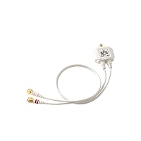 Elecom EC-1M3WH(H) 2K 4K 8K (3224MHz) Compatible with Terrestrial Digital/BS/CS Broadcasting, Output Side Cable, 1.2 ft (0.5 m), Integrated Cable, White