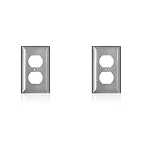 Leviton SS8-40 C-Series 1-Gang Duplex Receptacle, Type 302/304 Stainless Steel (Pack of 2)