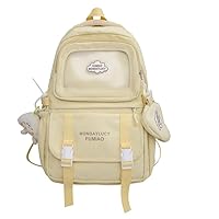 Cute Backpack Y2K Daypacks, Harajuku Fashion Itabag Bag Hiking Travel Backpack Grunge Cute Backpack Purse Casual Women (yellow)