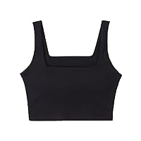Women Tank-Top Padded Stretchable Crop-Top Tops Camisoles Tube Vest Sleeveless Casual Vest
