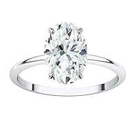 Kiara Gems 2.50 CT Oval Moissanite Engagement Ring Wedding Bridal Ring Sets Solitaire Halo Style 10K 14K 18K Solid Gold Sterling Silver Anniversary Promise Ring