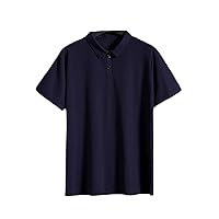 Summer Men Hole Breathable Polo Shirt, Short Sleeve Quick Dry Elasticity Plus Size Ice Silk Tees