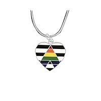 Fundraising For A Cause | Straight Ally LGBTQA Pride Heart Necklaces - Ally Gay Pride Flag Heart Shaped Necklaces for Awareness, Support, Pride Parades and More