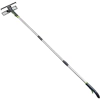 Amazon Basics Extendable Window Squeegee with Spray, Aluminum Extension Pole, 49 to 69 Inch, Gray
