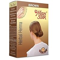 Moon Star Herbal Henna Brown Hair Colour (6 Packs of 10 GMS Each)