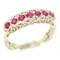 925 Sterling Silver Real Genuine Ruby Womens Eternity Ring