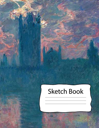 Sketch Book: Large (8.5 x 11 inches) - 120 blank Pages for Drawing – 60 Sheets - Claude Monet Series - Journal, Composition Book and Diary