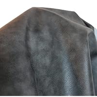 Soft Faux Vegan PU (Peta Approved Vegan) Leather by The Yard Synthetic Pleather 0.9 mm Nappa Yards (inch Wide x 52 inch) Soft Smooth Upholstery (Graphite, 1 Yard (36