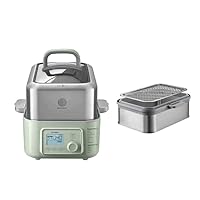 BUYDEEM G553 5-Quart Electric Food Steamer and A501 Stackable Double Tier, No Stew Pots Included