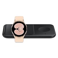 SAMSUNG Galaxy Watch 4  40mm Smart Watch Bluetooth - Pink Gold  (US Version) Wireless Charger Fast Charge Pad Duo (2021),Black