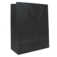 Novel Box® Black Matte Laminated Euro Tote Paper Gift Bag Bundle 8