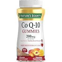 Natures Bounty CoQ10 Gummies, Supports Heart Health, CoQ10 200mg, Peach Mango Flavor, 60-Count (Tool ONLY).
