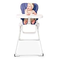 Joovy Nook NB High Chair Featuring Four-Position Adjustable Swing Open Tray, 3-Position Reclining Seat, and Front Wheels for Added Mobility - Folds Down Flat for Easy Storage, Slate