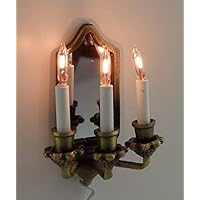 Melody Jane Dolls Houses Gothic Wall Sconce 12V 3 Candle Mirror Back Light Electric Lighting