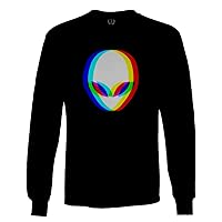 Funny Graphic Alien Psychedelic Rave Party Festival Drugs UFO Mushroom LSD EDM Long Sleeve Men's