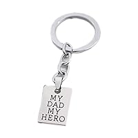My Dad My Hero Father's Day Heroic Letter Carved Keyring Key Chain Gift Jewelry Comfortable and Environmentally