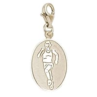 Rembrandt Charms Female Marathon Runner Charm with Lobster Clasp, 10K Yellow Gold