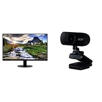 Acer SB220Q bi 21.5 Inches Full HD (1920 x 1080) IPS Ultra-Thin Zero Frame Monitor (HDMI & VGA Port), Black Full HD USB Streaming 2MP Webcam with Digital Microphone