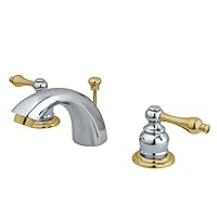 Kingston Brass KB944AL Victorian Mini Widespread Lavatory Faucet with Metal lever handle, Polished Chrome and Polished Brass
