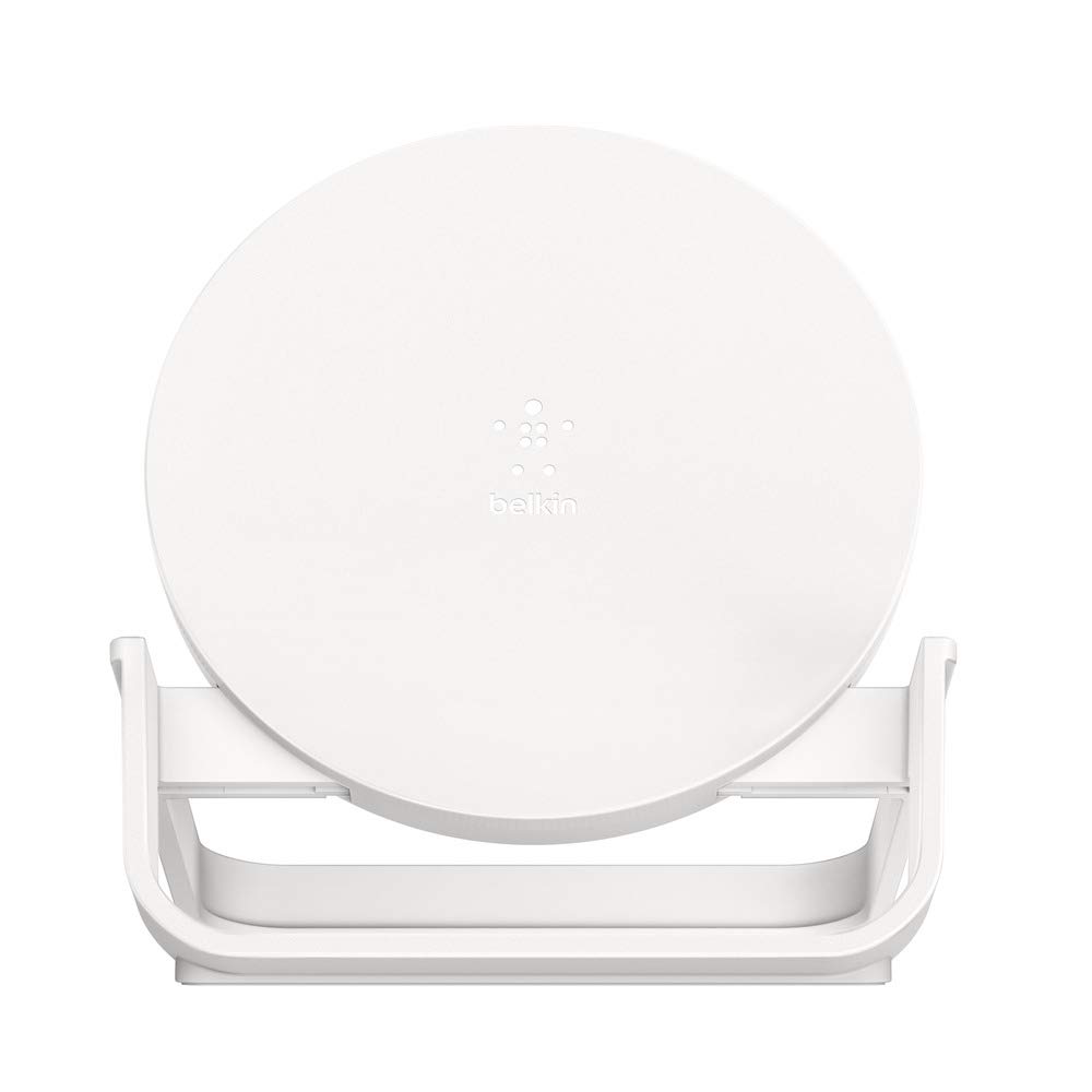 Belkin Quick Charge 10W Wireless Charger - Qi-Certified Charger Stand for iPhone, Samsung Galaxy - Charge While Listening to Music, Streaming Videos, & Video Calling - Includes AC Adapter - White