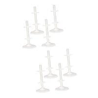 ERINGOGO 8 Pcs Kids Dolls Figures Display Holder Toy Stand Doll Fitting Holder Movable Mini Dolls Shelf Dolls Transparent Stand Mini Display Holder Adjustable Doll Stand Baby Booth White