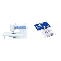 Brother XR9550 Computerized Sewing and Quilting Machine, LCD Display, and Embroidery Bobbins 10-Pack, Clear