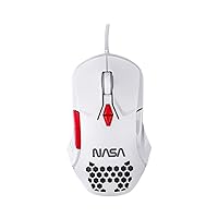 Wired NASA Edition RGB Gamer Mouse, 6 Buttons, White with DPI's 800-6000