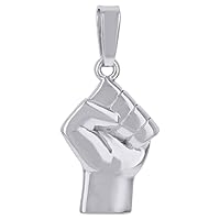 Diamond2Deal 925 Sterling Silver Black Lives Matter Symbol Charm Pendant Gift for Mens
