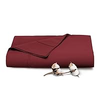 Pizuna Cotton Twin Flat Sheet Rio Red, 400 Thread Count 100% Long Staple Combed Cotton Sateen Weave Twin XL Flat Bed Sheets (Rio Red XL Flat Sheet Only - 1PC)
