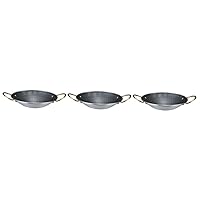 BESTOYARD 3pcs Stainless Steel Pot Stainless Steel Cooking Utensils Frying Pan Stainless Steel Wok Pan Daily Use Paella Pan Carbon Chaffing Dishes Double Handle Hot Pot Multifunction Spain