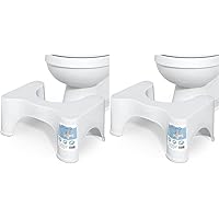 Squatty Potty The Original Bathroom Toilet Stool Height, White, 9 Inch (Pack of 2)