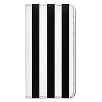 RW2297 Black and White Vertical Stripes PU Leather Flip Case Cover for iPhone XR