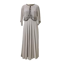 J Kara Women's 2 Piece Set Beaded Long Jacket Dress