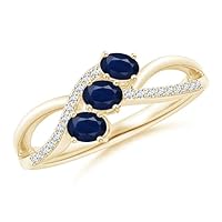 Oval Shape Blue Sapphire CZ Diamond Art Deco Band Ring 925 Sterling Silver 18k Yellow Gold September Birthstone Gemstone Jewelry Wedding Engagement Women Birthday Gift
