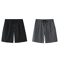 Mens Shorts Lightweight Loose Fit Breathable Elastic Waist Drawstring Plus Size Holiday Half Pants (Color : Set of C, Size : Medium)