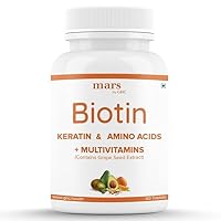 Beard Biotin- 100% Vegan, 60 Tablets (Pack of 1) | Promotes Stronger & Thicker Beard Growth, Powered with Vitamin A, Vitamin E, Vitamin B7, Keratin & Amino Acids