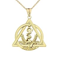 DENTISTRY SYMBOL PENDANT NECKLACE IN YELLOW GOLD - Gold Purity:: 10K, Pendant/Necklace Option: Pendant Only