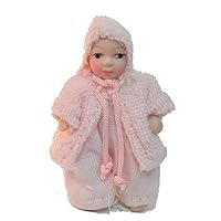 Melody Jane Dollhouse Baby Girl in Pink Jacket Miniature 1:12 Porcelain People
