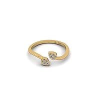 0.07ct Diamond Enchanted Leaf Minimal Ring in A14 KT Gold April Birthstone Rings Valentine Anniversary Birthday Jewelry Gifts for Women Girls