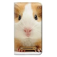 RW1619 Cute Guinea Pig PU Leather Flip Case Cover for iPhone 11 with Personalized Your Name on Leather Tag