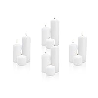 Unscented Pillar Candles 3 Inch Premium Wax White, 4 Sets (12 Candles - 4 of Each 3x3, 3x6, 3x9) White Unscented Premium Wax for Wedding, Spa, Party, Birthday, Holiday, Bath, Home Decor