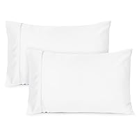 Zenssia Pillowcases Queen Set of 2, Breathable Pillow Case with Evelope Closure Design and Elegant Trim at Edge, Silky Soft Cooling Pillowcase Pack of 2, 20x30 Inches - White