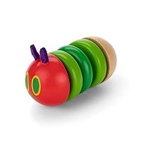 World of Eric Carle The Very Hungry Caterpillar Newborn Wooden Fidget Toy, Baby Sensory Caterpillar Shaker Rattle for Infants, Babies, and Toddlers