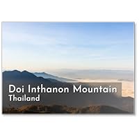DOI Inthanon Mountain., Sea of Mist and Clouds View from The Highest Mount in Thailand. DOI Inthanon National Park. Amazing Thai Landscape. Fridge Magnet