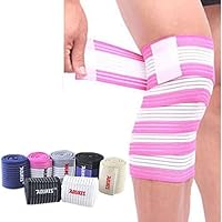 (1 Pair Elastic Breathable Knee Compression Bandage Wrap Support
