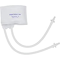 Single Patient Use Disposable Blood Pressure Cuffs with Universal Connectors, Two Tubes, Neonatal #5 size, 8-15 cm, 10 Count