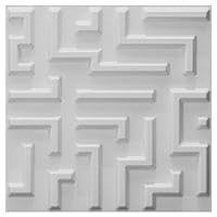 Art3d Paintable 3D Texture Wall Panels Maze Design, White, Pack of 12 Tiles 32 Sq Ft (Plant Fiber)
