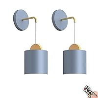 Wall Lamp Wireless Battery Operated Wall Sconce, Rechargeable None Hardwired Wall Lights Set Of 2, Remote Control Dimmable, Memory Function With Auto Timer Ideal For Bedroom, Living Room, Hallway ( Co