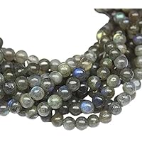 1 Strand Labradorite Round Ball Smooth 14'' Long Strand Gemstone Beads, Jewelry Supplies for Jewelry Making, Bulk Beads, for Meditation Jewellery Reiki Healing Gemstone Size 6mm CHIK-STNRD-49634